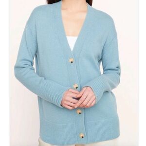 Vince Wool and Cashmere Weekend Cardigan in Blue, size S NWT